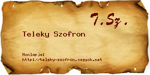 Teleky Szofron névjegykártya